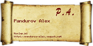 Pandurov Alex névjegykártya
